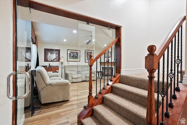 1964 N 2000 E, Layton, UT 84040 - staircase featuring wood finished floors and recessed lighting