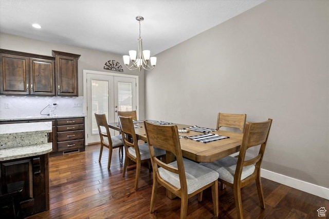 216 E 1370 S, Nephi, UT 84648 - dining room with a chandelier, dark wood finished floors, and french doors