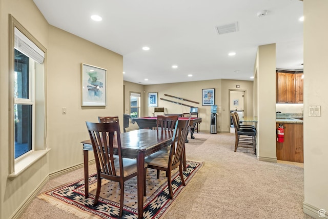364 N Tanner Ln, Midway, UT 84049 - dining space with light carpet and recessed lighting