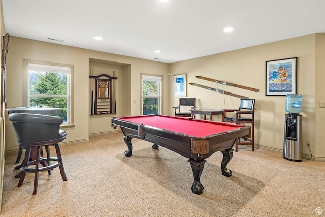 364 N Tanner Ln, Midway, UT 84049 - playroom featuring light carpet, plenty of natural light, billiards table, and recessed lighting