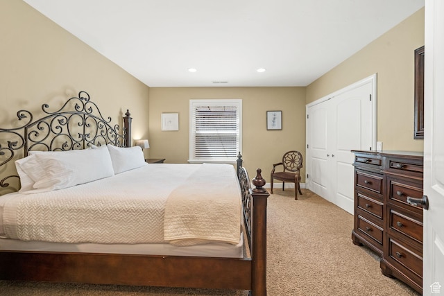 364 N Tanner Ln, Midway, UT 84049 - bedroom featuring light carpet, recessed lighting, and a closet