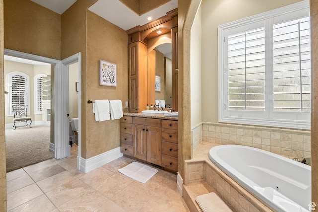 364 N Tanner Ln, Midway, UT 84049 - bathroom featuring a bath, vanity, and tile patterned floors
