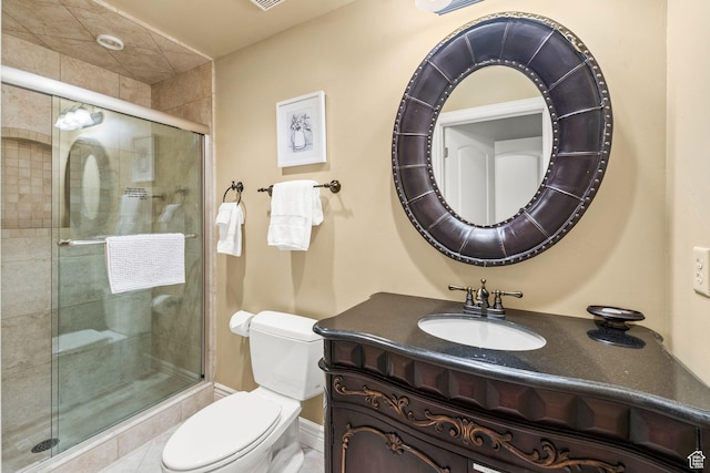 364 N Tanner Ln, Midway, UT 84049 - bathroom featuring vanity, tiled shower, and tile patterned floors