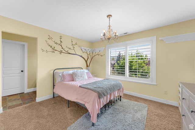 916 Ledgestone Ln, Heber City, UT 84032 - carpeted bedroom featuring a chandelier and baseboards
