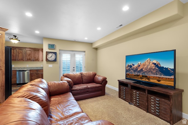 916 Ledgestone Ln, Heber City, UT 84032 - living area featuring carpet floors, recessed lighting, and bar