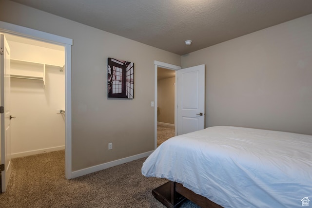 1107 W Coyote Gulch Way, Bluffdale, UT 84065 - carpeted bedroom with a walk in closet and a textured ceiling