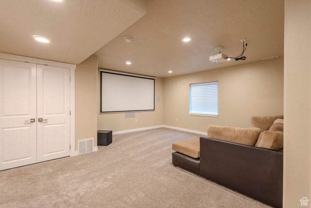 1107 W Coyote Gulch Way, Bluffdale, UT 84065 - home theater room featuring carpet and recessed lighting