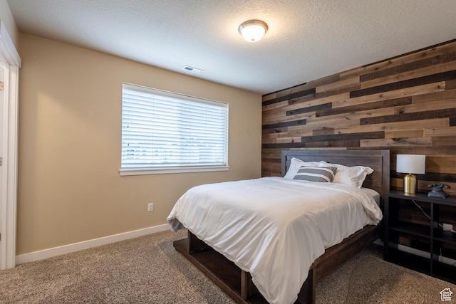 1107 W Coyote Gulch Way, Bluffdale, UT 84065 - carpeted bedroom featuring wood walls and a textured ceiling