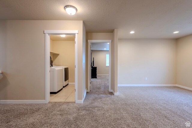 1107 W Coyote Gulch Way, Bluffdale, UT 84065 - spare room featuring separate washer and dryer, light carpet, and recessed lighting