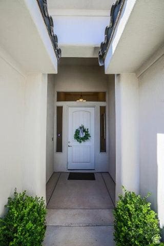 2893 W Nemi Ln, St George, UT 84770 - doorway to property with stucco siding