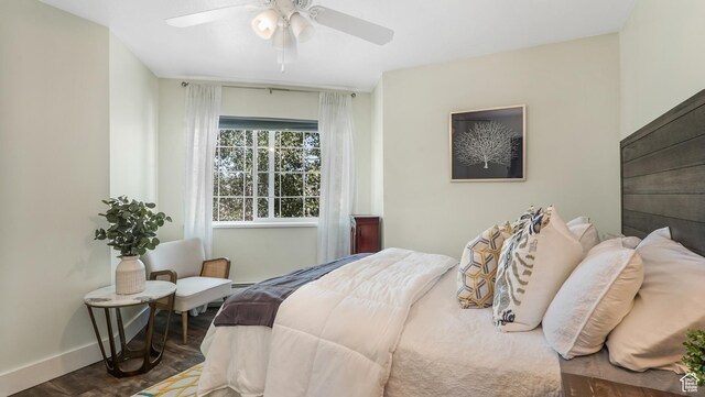 6195 Highland Dr, Park City, UT 84098 - bedroom with ceiling fan and wood finished floors
