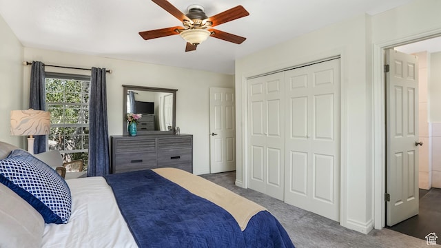 6195 Highland Dr, Park City, UT 84098 - carpeted bedroom with a closet and a ceiling fan
