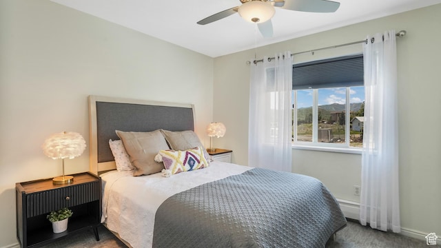6195 Highland Dr, Park City, UT 84098 - carpeted bedroom featuring baseboards and ceiling fan