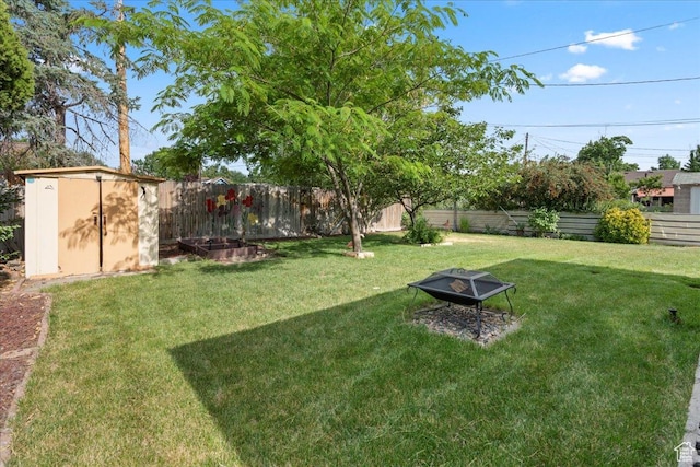 876 N 1300 W, Salt Lake City, UT 84116 - fenced backyard with a storage shed and a fire pit