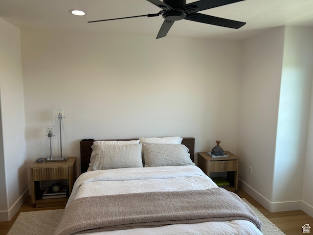 164 E Spencer Peak Way S Unit A11, Draper, UT 84020 - bedroom with light wood-style floors, recessed lighting, and a ceiling fan