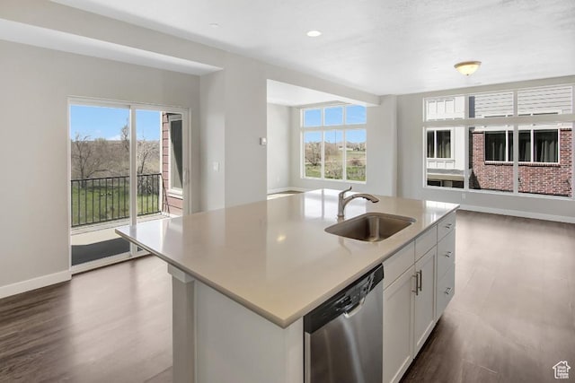 75 N Rio Grand Ave, Farmington, UT 84025 - kitchen featuring dishwasher, wood finished floors, plenty of natural light, and recessed lighting