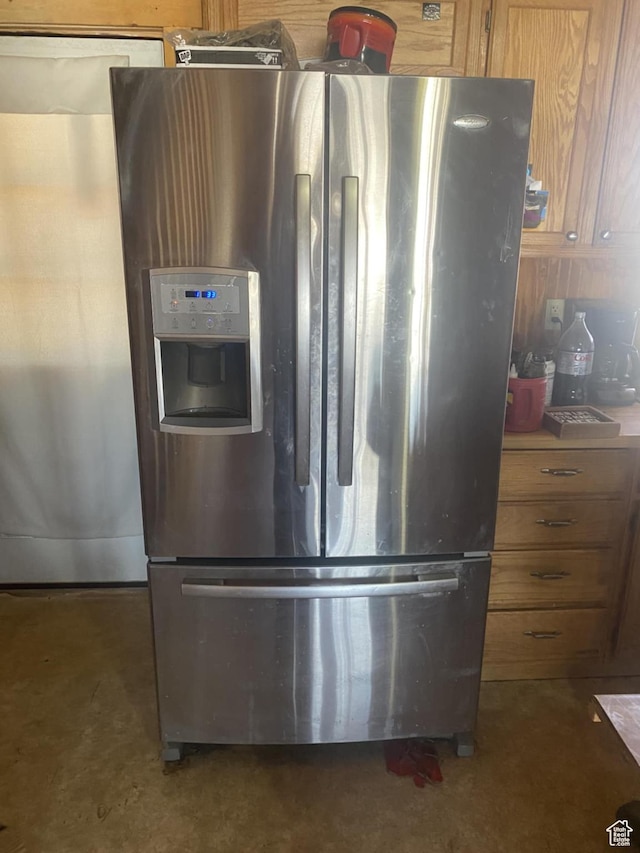 9835 S Big Buck E, Duchesne, UT 84021 - kitchen with stainless steel fridge with ice dispenser
