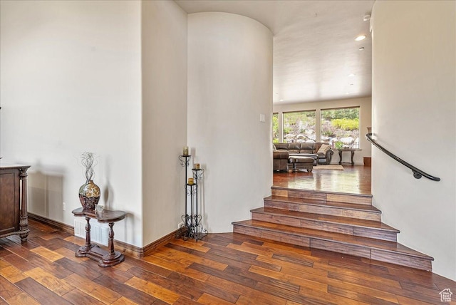 1487 E Deer Ridge Dr, Draper, UT 84020 - stairs featuring wood-type flooring