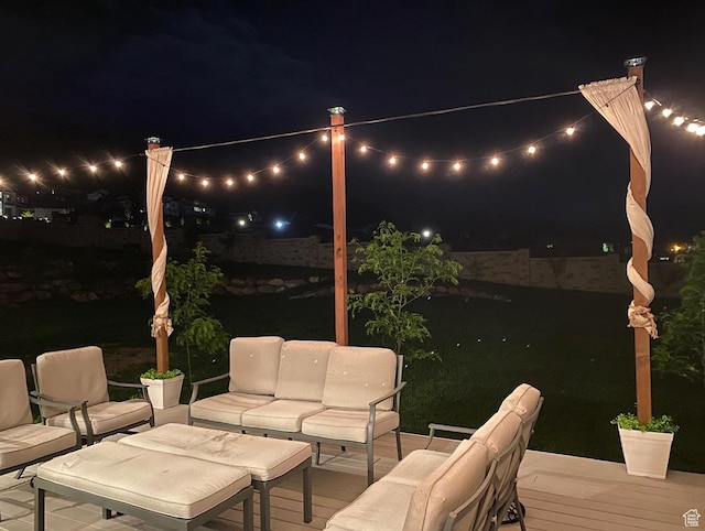 14312 S Herriman View Way, Herriman, UT 84096 - patio at twilight featuring outdoor lounge area