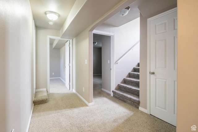 2349 W 1000 N, Vernal, UT 84078 - hallway with carpet flooring and stairway