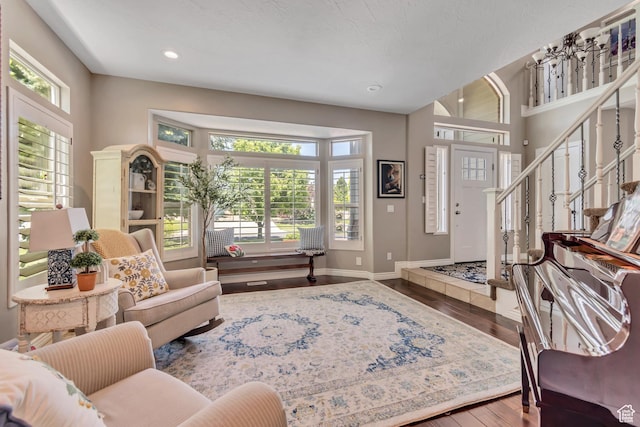 3065 W Current Creek Dr, South Jordan, UT 84095 - living room with wood finished floors and recessed lighting