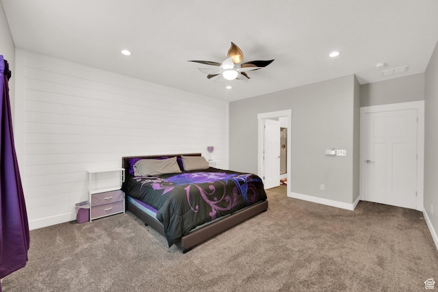 1016 N Vista Loop, Morgan, UT 84050 - bedroom with carpet, recessed lighting, and a ceiling fan