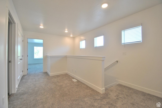 1183 W 1820 S, Logan, UT 84321 - hallway featuring carpet flooring, an upstairs landing, recessed lighting, and healthy amount of natural light