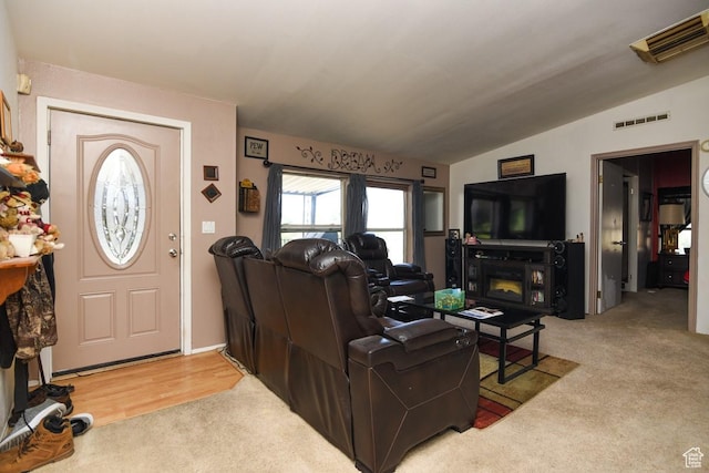93 N Sherman St, Stockton, UT 84071 - carpeted living area featuring lofted ceiling