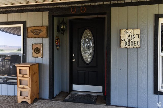 93 N Sherman St, Stockton, UT 84071 - property entrance featuring a porch