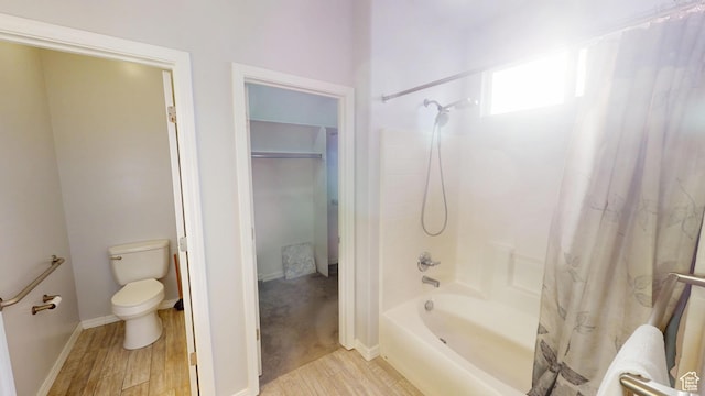 13333 S Alonzo Ln W, Herriman, UT 84096 - bathroom with shower / bath combination with curtain and wood finished floors