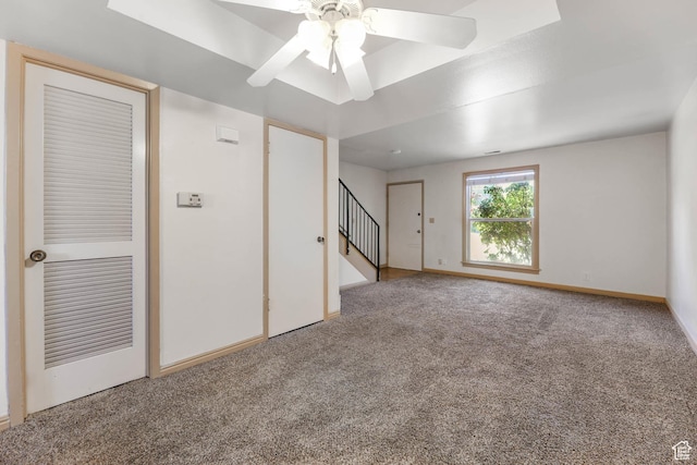 88 W 50 S Unit J8, Centerville, UT 84014 - unfurnished room with carpet flooring, stairway, and ceiling fan