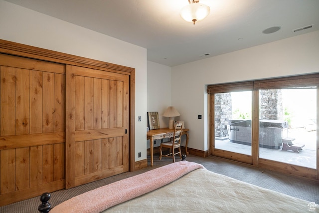 2711 E Bitter Brush Dr, Park City, UT 84098 - bedroom with carpet flooring, access to exterior, and an office area