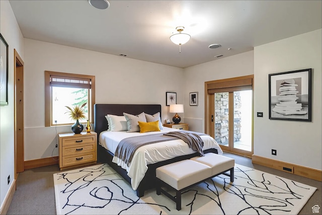 2711 E Bitter Brush Dr, Park City, UT 84098 - bedroom featuring access to outside and light colored carpet