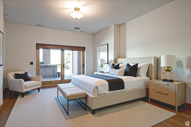2711 E Bitter Brush Dr, Park City, UT 84098 - bedroom with access to outside and wood finished floors