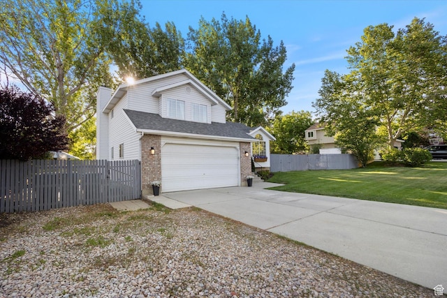 1153 N 280 W, American Fork, UT 84003 - view of side of property featuring brick siding, concrete driveway, a chimney, a shingled roof, and a garage