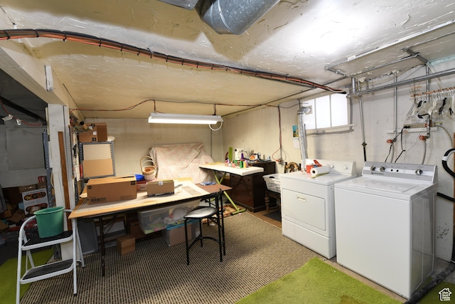 2758 Fowler Ave, Ogden, UT 84403 - below grade area with washer and dryer and a workshop area