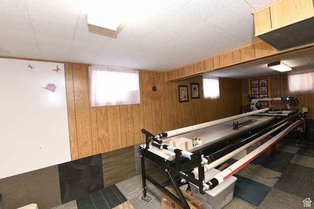 2758 Fowler Ave, Ogden, UT 84403 - game room featuring wood walls, plenty of natural light, and carpet flooring