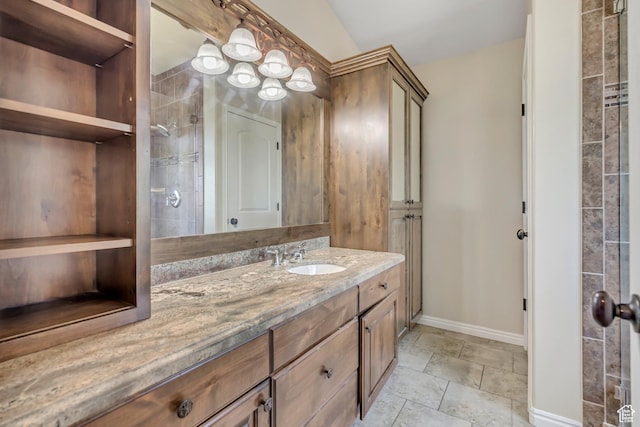 11645 S Keystone Dr, South Jordan, UT 84009 - full bathroom with vanity and stone finish floors
