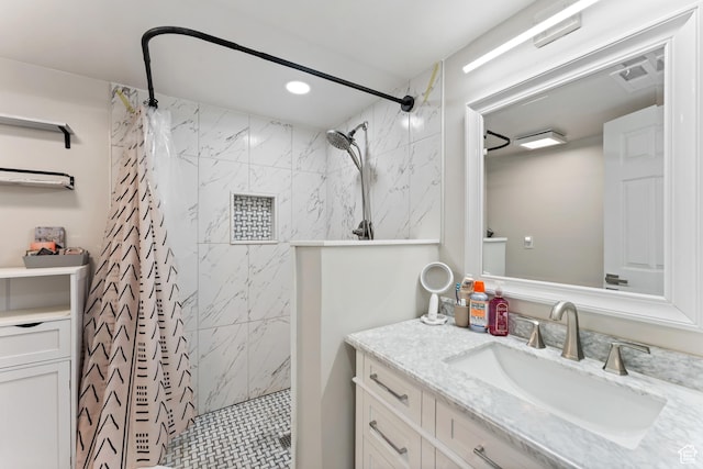 5544 S Springtree Ln E Unit H, Salt Lake City, UT 84107 - full bathroom with vanity, a shower stall, and recessed lighting