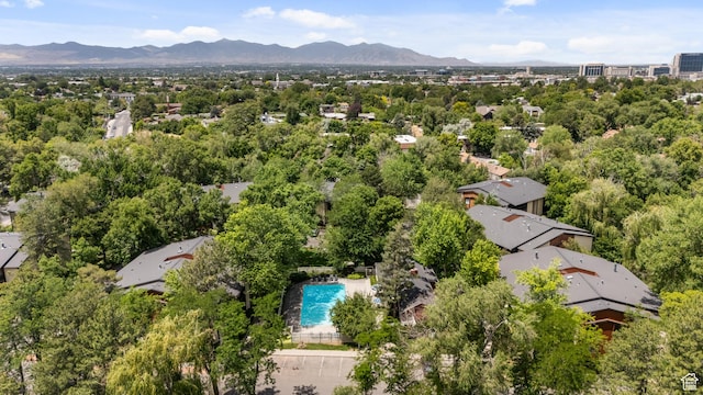 5544 S Springtree Ln E Unit H, Salt Lake City, UT 84107 - bird's eye view of a mountainous background and a pool