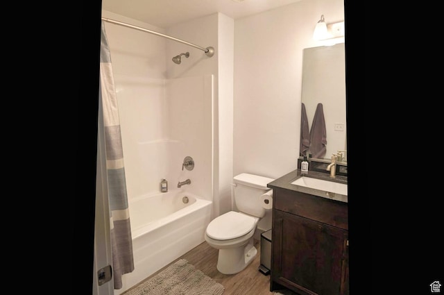 1991 Redtail Cir, Wellsville, UT 84339 - full bathroom with vanity, wood finished floors, and shower / bath combo with shower curtain
