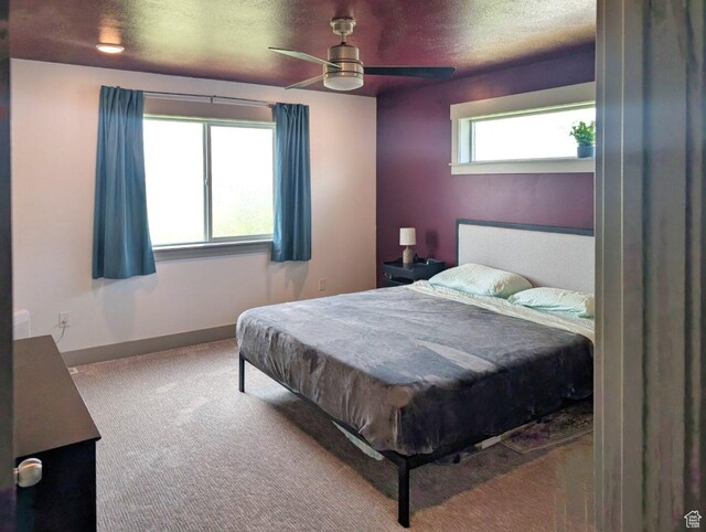 1991 Redtail Cir, Wellsville, UT 84339 - bedroom featuring carpet, ceiling fan, and a textured ceiling