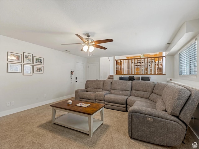 4736 S 2675 W, Roy, UT 84067 - carpeted living area with ceiling fan and baseboards