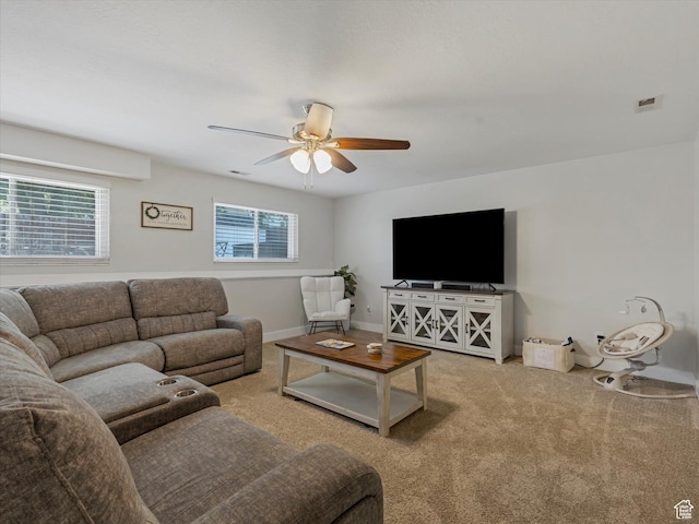 4736 S 2675 W, Roy, UT 84067 - carpeted living area with healthy amount of natural light and ceiling fan