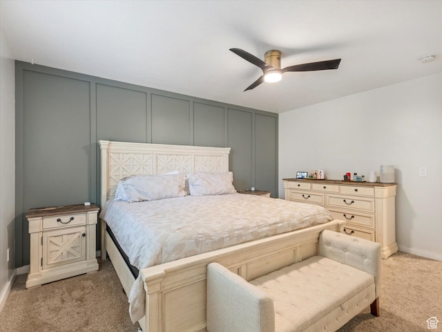 4736 S 2675 W, Roy, UT 84067 - bedroom with light colored carpet, a decorative wall, and a ceiling fan