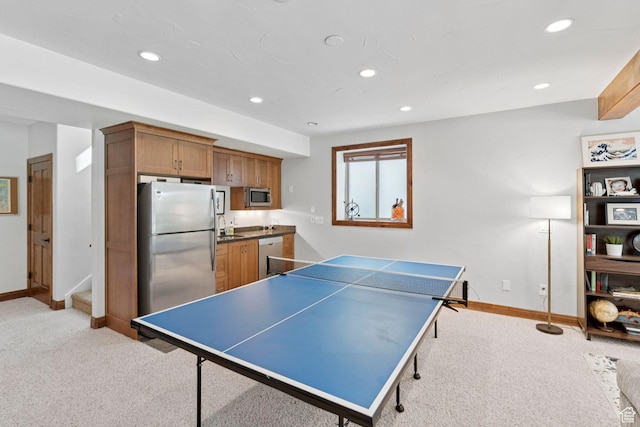 3231 E Lantern Hill Ct S, Cottonwood Heights, UT 84093 - rec room featuring light carpet and recessed lighting