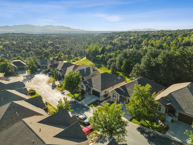 3231 E Lantern Hill Ct S, Cottonwood Heights, UT 84093 - aerial view of property and surrounding area featuring a mountainous background and nearby suburban area