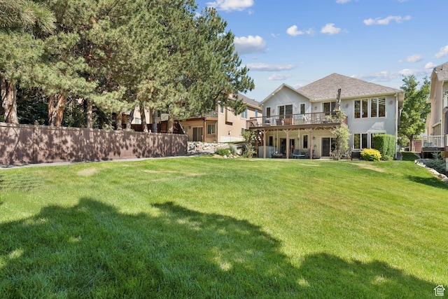3231 E Lantern Hill Ct S, Cottonwood Heights, UT 84093 - view of yard with a wooden deck
