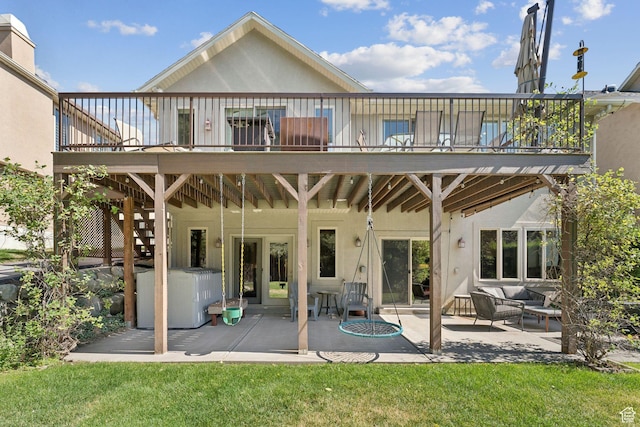 3231 E Lantern Hill Ct S, Cottonwood Heights, UT 84093 - back of house with a patio, a deck, and a lawn