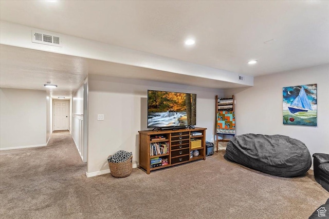 883 E 1775 N, North Ogden, UT 84414 - carpeted living room with baseboards and recessed lighting